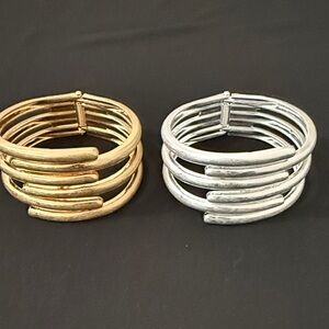 Stacked Multi-Band Bracelet - Gold and Silver